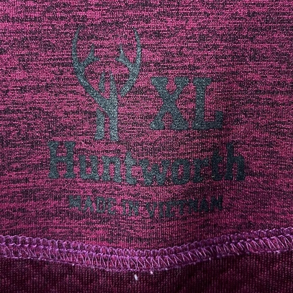 Huntworth XL Plum Jewel Tone Quilted Sweatshirt Heavy Long Sleeve Shirt - Picture 4 of 7